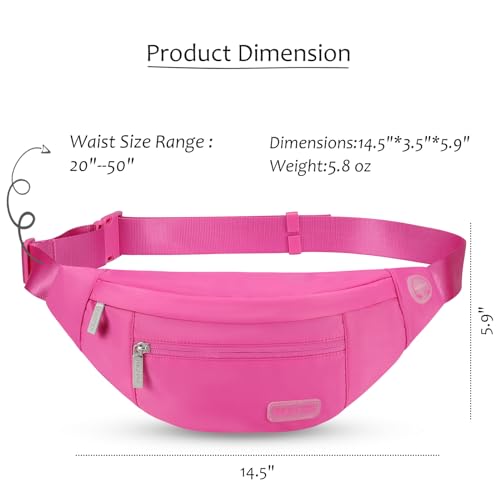Image of MAXTOP Fanny Packs for Women Rose Red Belt Bag with 4 Zipper Pockets, Fashion Waist Pack Crossbody Bag with Adjustable Belt for Traveling Running Shopping Hiking Cycling