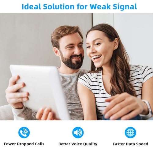 Image of Cell Phone Signal Booster for Home, Up to 6000 Sq.Ft,Cell Phone Signal Booster with 2 Indoor Antennas for Band 66 /2 /4 /5 /12 /17 /13 /25
