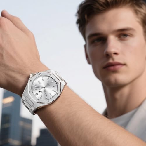 Image of OLEVS Watches for Men Luxury Fashion Large Dial Male Watches Analog Quartz Stainless Steel Waterproof Business Dress Men's Wrist Watch