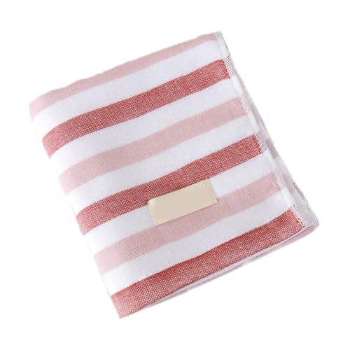 NOLITOY 1Pc Soft Absorbent Pure Cotton Facial Towel Dual Gauze Design Quick Drying Bathroom Towel Lightweight Washable Striped for Daily Use