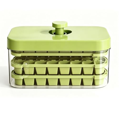 Ice Trays For Freezer - Reusable Ice Tray With Lid | Stackable Press Easy Release Maker | Ices Molds Stackable Press Easy Releas