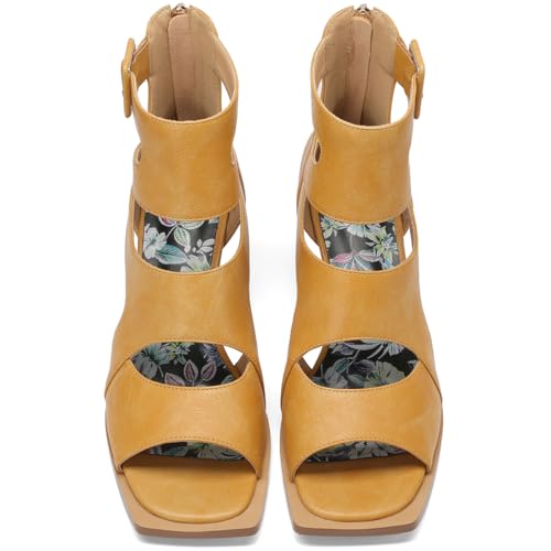 Image of Chunky Gladiator Sandals for Women Summer Peep Toe Stylish Sexy Shoes Dressy Comfortable Strappy High Heels Elegantes Sparkly Buckle Wedge Ladies Formal 3 Inch Pumps