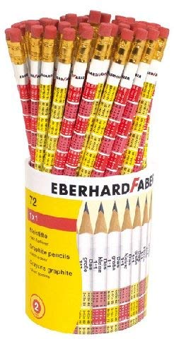 EBERHARD FABER 511872 Bleistift "1 x 1", mit Radierer, 72er Kücher