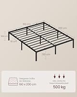 VASAGLE Doppelbettgestell, Metallbett, 160 x 200 cm, Unterbettaufbewahrung – Ansicht 7