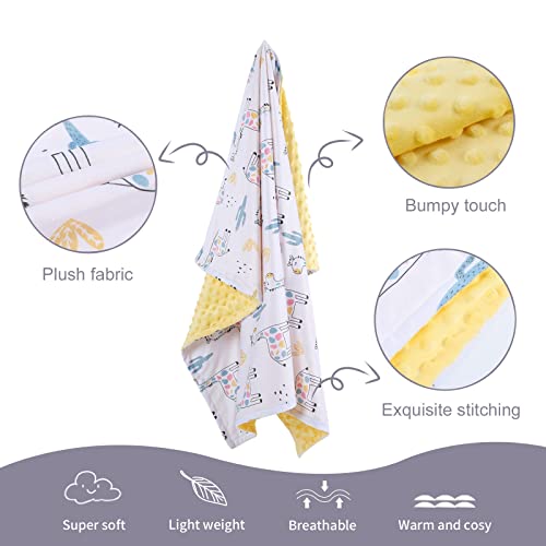 Donsonny Baby Blanket For Boys Girls Soft Minky With Double Layer Dotted Backing, Colorful Giraffe Printed 30 X 40 Inch Receiving Blanket #TOP3