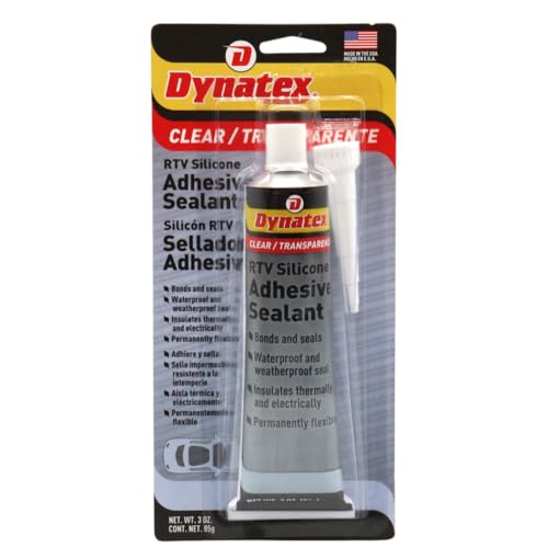 Image of Dynatex 143372 Clear RTV Silicone Adhesive /Sealant, 85g Waterproof RTV Sealant, Single Component RTV Silicone Sealant, Permanent Flexibility, Insulates Thermally and Electrically