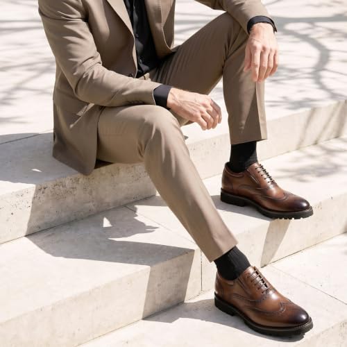 Image of CHAMARIPA Elevator Shoes for Men Brogue Oxford Dress Shoes