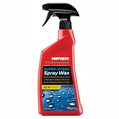 Mothers California Gold Super-Hydro Spray Wax, 24 oz. – Just Waxed Brilliance & Beading, Cleans, Shines & Protects in 1-Step, Use Dry or Wet as a Drying Aid or Over Existing Wax or Coating (05724)