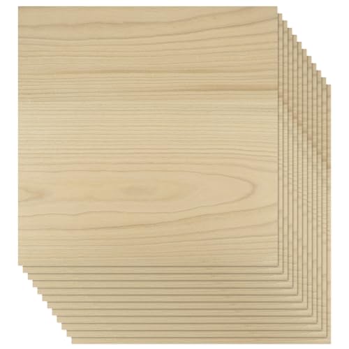 Boao 12 Pcs Wood Veneer Sheets 12 x 12 Door Panel, Cherry