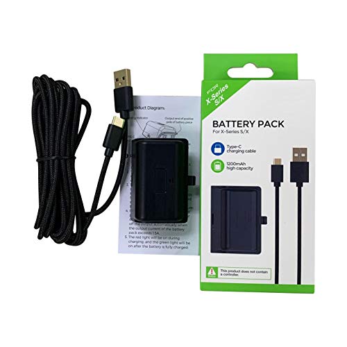 baterias para Xbox Series recarregáveis 1200 mAh com cabo carregamento USB bateria recarregável comp