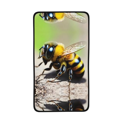 WBQLSL Cute Little bee Patterned Sports Towel (16x28 inches) - Lightweight Quick-Drying Absorbent Towel, Suitable for Swimming, Fitness, Yoga, etc.