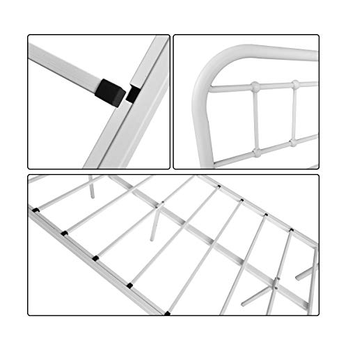 Multi-Purpose Metal Daybed Frame Heavy Duty Steel Slats Sofa Bed Platform Mattress Foundation Economic Day Bed White Color Twin Size - Thumbnail 4