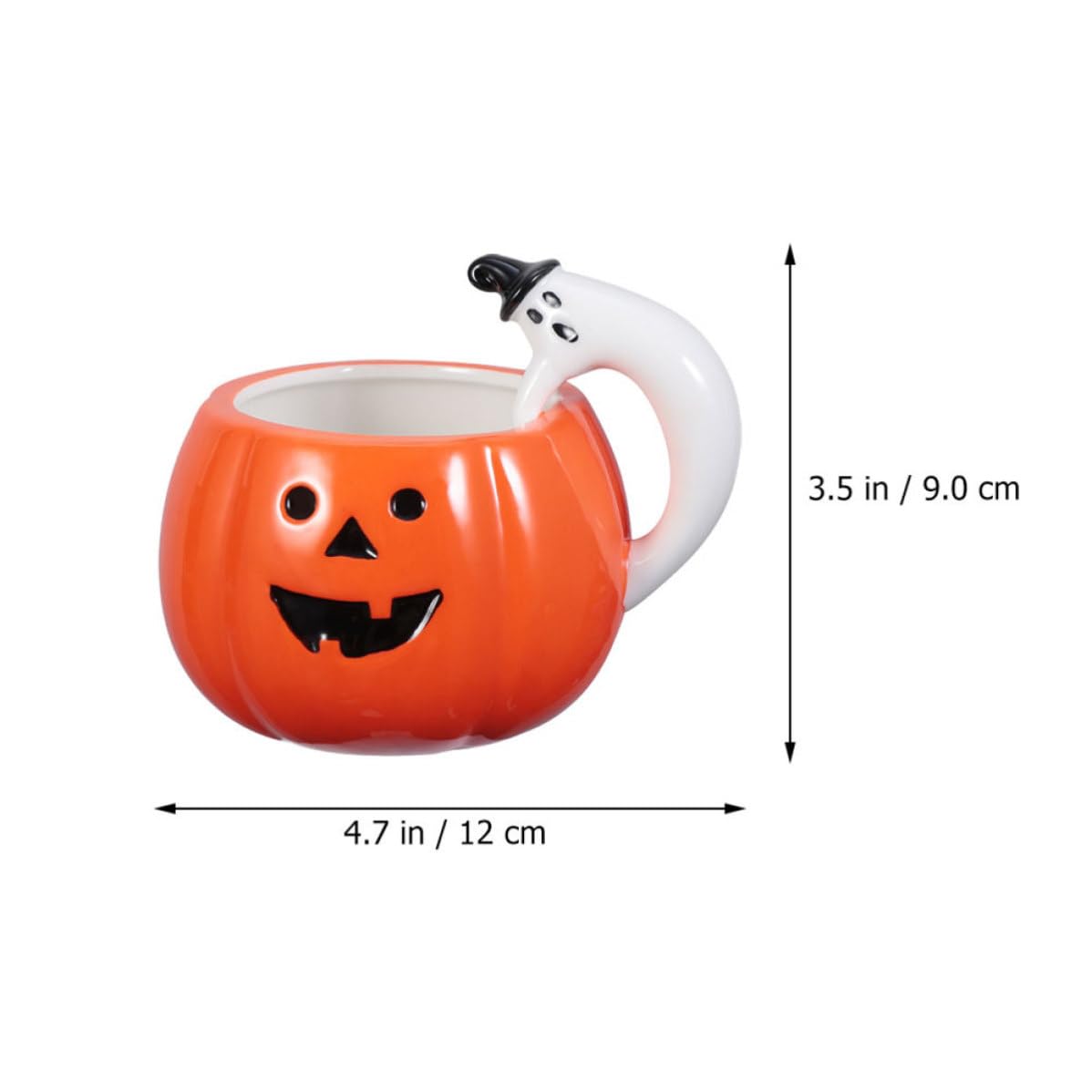 Healeved 2 Piezas Tazas como Café y Leche Creativas y Prácticas de Cerámica Forma de Calabaza para Bebidas en Fiestas Temáticas de Halloween