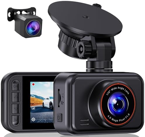 Dash Cam Front and Rear for Cars, 2.5K+1080P Dual Camera with 2" Screen