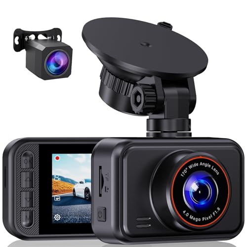 E-YEEGER Dash Cam Front and Rear, 2.5K Dual Dash Camera for Cars, 2560P Mini Car Camera, 2 inch IPS Screen, WDR Night Vision, 24 Hours Parking Monitor, G-Sensor, Support 256 GB Max