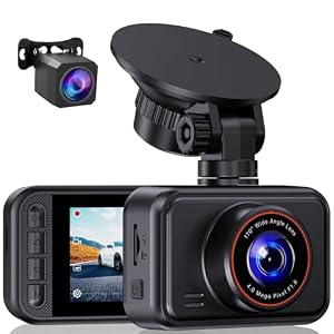 E-YEEGER Dash Cam Front and Rear, 2.5K Dual Dash Camera for Cars, 2560P Mini Car Camera, 2 inch IPS Screen, WDR Night Vision, 24 Hours Parking Monitor, G-Sensor, Support 256 GB Max