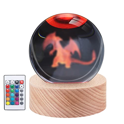CENOVE Veilleuse boule de cristal pour enfants, lampe LED rechargeable avec télécommande, 16 variations de couleurs, cadeau d'anniversaire idéal pour Noël Cover