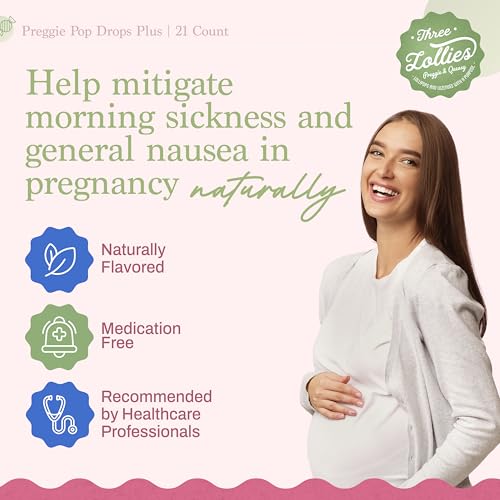 Image of Preggie Pop Drops Plus | 21 Drops | Vitamin B6 for Morning Sickness & Nausea Relief during pregnancy | Safe for pregnant Mom & Baby | Gluten Free | Two Flavors: Lemon & Raspberry