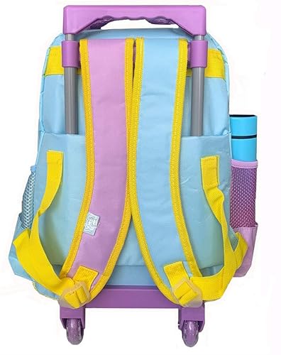 Kit Mochila Escolar Rodinhas Menina Infantil Love Lilás Chaveiro Lancheira Térmica Estojo Garrafa In