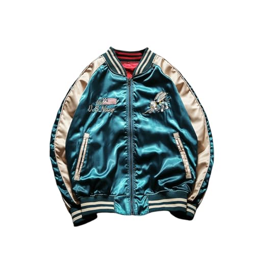 Veste de baseball réversible avec broderie japonaise pour un look streetwear
