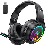 Krysenix PG4 2.4GHz Wireless Gaming Headset for PS5, PS4, PC, Mac, Switch - LED Light, Bluetooth 5.4 Gaming Headphone with Noise Canceling Mic, 48H Battery Gaming Headset, 7.1 Surround Sound