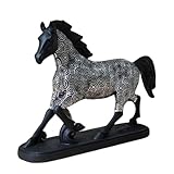 Generico Figura de caballo dorado - Medidas 22,3 x 5,5 x 16 cm, hardware de resina ponderada 495 g, imagen animal de dibujos animados modernos | Ambiente artístico lúdico, símbolo de éxito, Tav