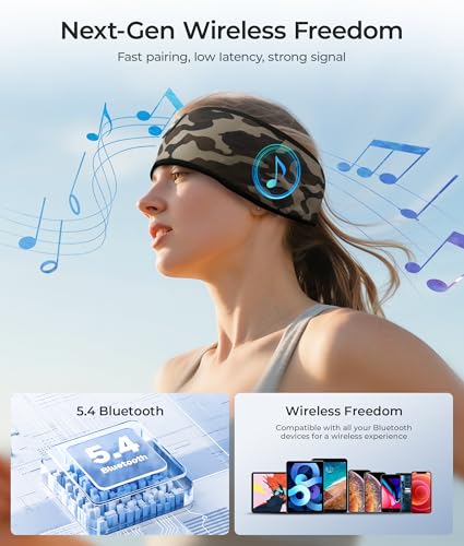 Image of LOVE EYE Sleep Sport Headphones Wireless Bluetooth 5.4 Headband Headphone