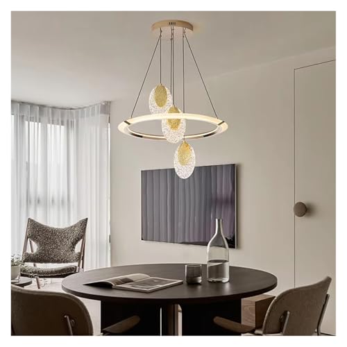 Lustre LED doré de prestige avec cristaux et plafonnier chic