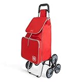  Metaltex Peony Chariot de Courses avec 6 Roues, Metal, 120 x 60 x 6 cm 120x60x6 cm Rouge