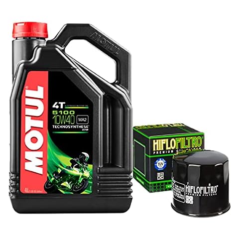 Motul 5100 10W40 4T Performance Motorcycle Engine Oil & Filter Kit for Suzuki GSF 1250 S Bandit Series Motorcycles - [2007-2010] Cover