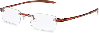 Visualites 1 Tortoise 2.00 Power Lightweight Rimless Reading Glasses For Men and Women