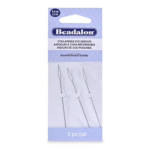 Aiguille pliable de perlage avec chas central flexible tailles assorties