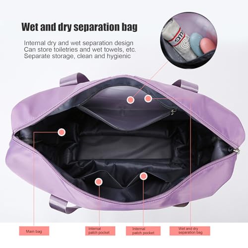 Rolling Duffle Bag with Wheels, Expandable Foldable Carry On, 2025 New Large Capacity Travel Bag,Camping, Weekend Trips, Business Travel, Duffel Bag for Women & Men (Purple)3