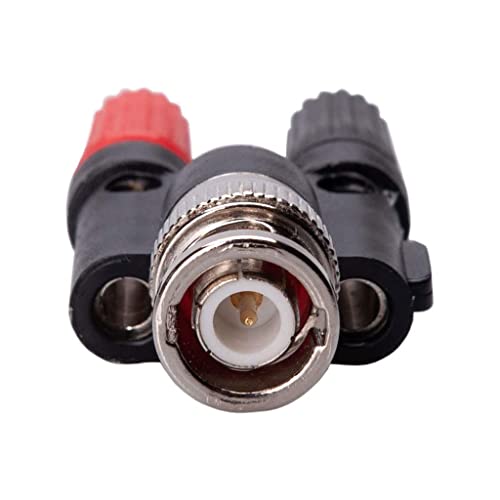 Alnicov 2PCS BNC Male Plug to 2x4mm Dual Banana Jack Socket Binding Post Audio Adapter Connector - Image 4