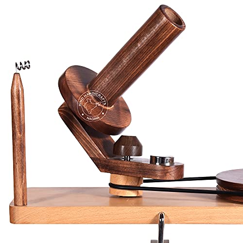 Image of Hind Handicrafts Wooden Yarn Ball Winder for Knitting Crocheting - Handcrafted - Natural Hand Operated - Knitter's Gifts Center Pull Ball Winder (Multi Wood - 2)