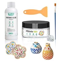 Fugenmasse Mosaik, Mosaikkleber, Mosaikkleber Transparent, Mosaik Fugenmasse Wird für Dekosteine, Heimwerkerarbeiten usw Verwendet, Mosaikkleber für alle Untergründe Geeignet(100g+100ml)