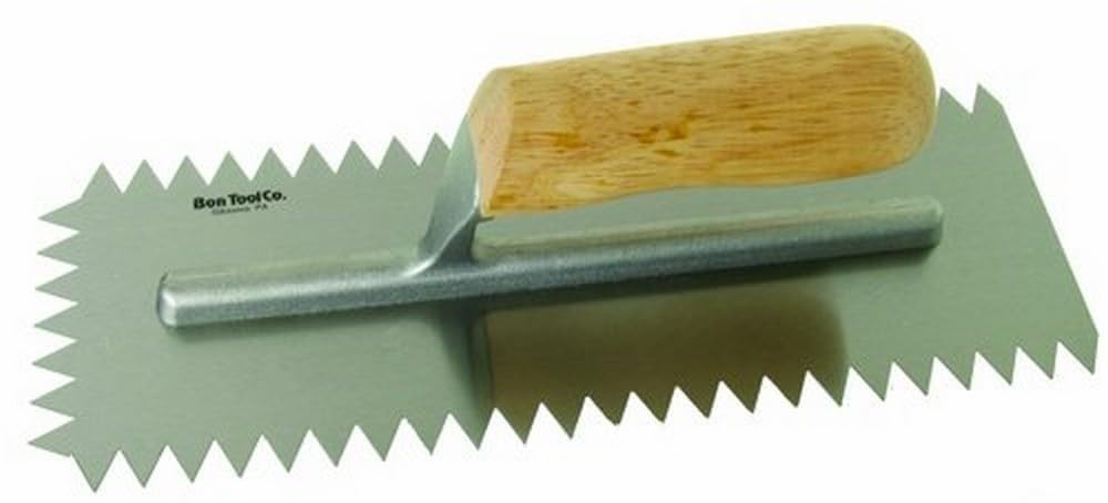 Bon 83-342 12 x 4.5-inch Carbon Steel Scratcher Trowel with Wood Handle