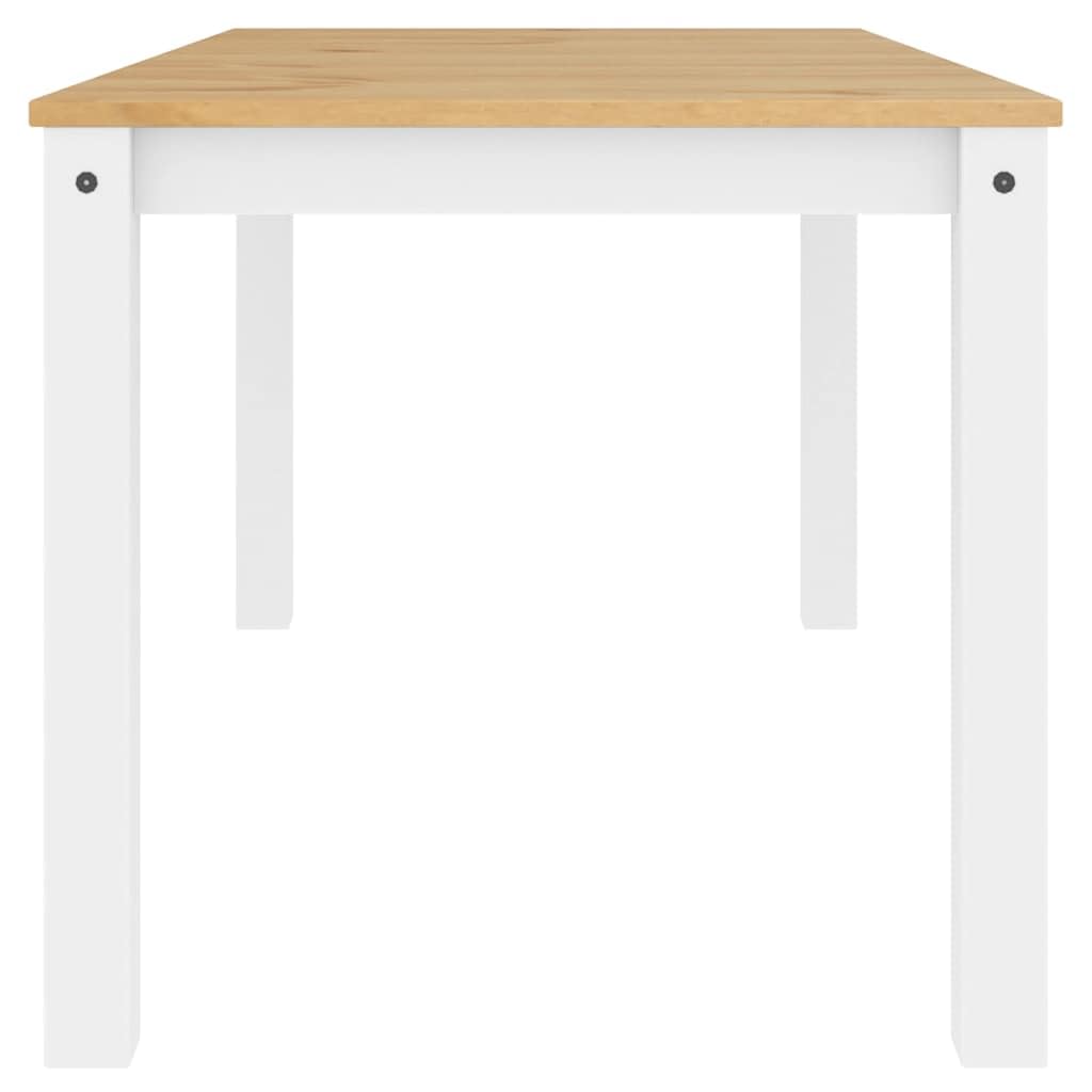 Tavolo da pranzo Panama 160x80x75 cm Legno di pino massiccio Bianco
