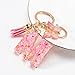 New Fashion Kingdom Initial letter Keychains for Women Girls Tassel Butterfly Cute Car Keychain for Wallet Backpack bag charm accessories (M-Pink Cute Butterfly)