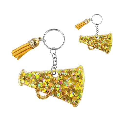 Glittering Cheer Megaphone KeyChain Cheer Charm Keychains