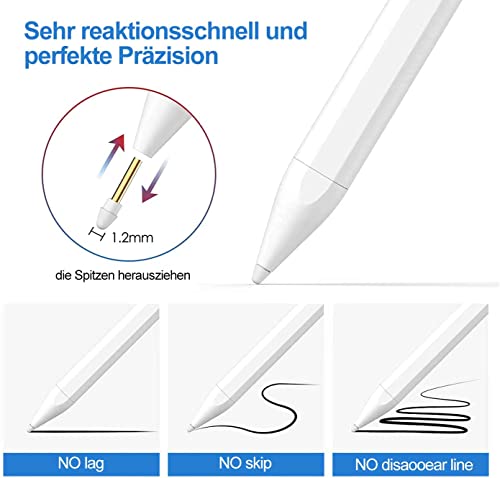 Image of Stylus Pen for iPad with Palm Rejection, Active Pencil 2nd Generation Compatible with Apple iPad Pro 11 /12.9'' (2018-2022), iPad 10th /9th /8th /7th /6th Gen, iPad mini 5 /6th Gen,iPad Air 3rd /4th /5th Gen