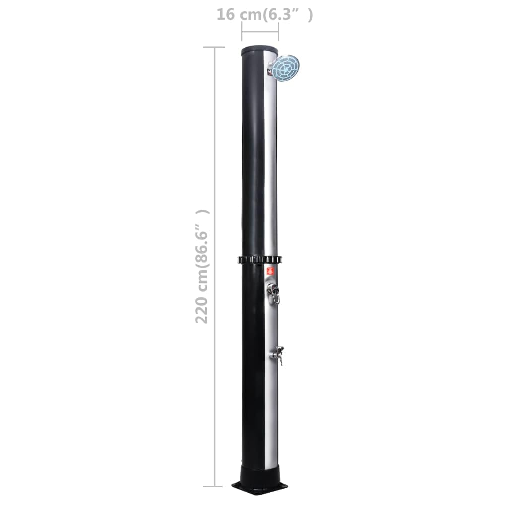 vidaXL Ducha Solar de Jardín con Alcachofa y Grifo Piscina Camping Secundarias al Aire Libre de Verano Acampadas Terraza Exterior Ajustable 40 L