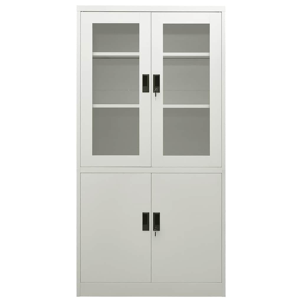 vidaXL Armoire de Bureau Gris Clair 90x40x180 cm Acier