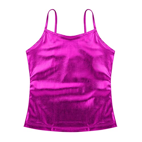 Kids Girls Shiny Metallic Sequin Sleeveless Tank Top Casual Sport Shirt Dancewear Training Practicing3