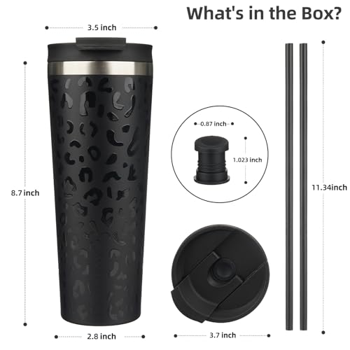 Image of BJPKPK 26 oz Coffee Tumbler with Straw, Insulated Stainless Steel Cup