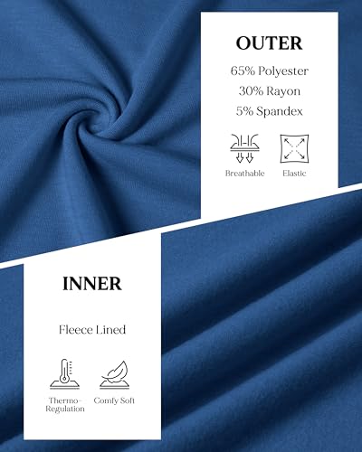 GIVON Men’s Slim Fit Fleece V-Neck Long Sleeve T-Shirt – Lightweight Thermal Base Layer – Stretchy Soft Casual Tee Top4