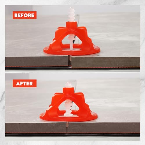 DGSL Tile Leveling System 1/8", 300 Pcs Tile Spacers and 100 Pcs Red Cap, Tile Spacers Leveling System for Professional Ceramic Tile and Stone Installation, Precision Gap Control - Image 5