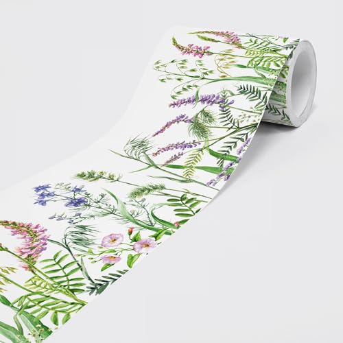 Dimex Frise adhésive FLEURS DE PRAIRIE - Frise murale pour papier peint - Tatouage mural décoratif pour murs, meubles, plafonds, papiers peints, portes - sur 5 m x...