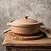 Magnifique 5 Quart Flami Pot with Lid, Natural Clay Pot for Cooking, Non-Toxic PFAS-Free Ceramic Casserole Dish for Oven & Stovetop, Dutch Oven Style for Slow Cooking, Baking & Serving, Brown Sugar