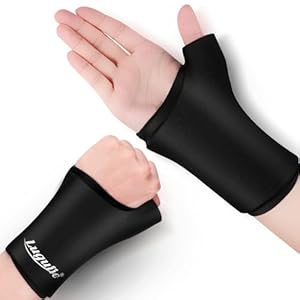 2-Pack Reusable Thumb & Wrist Gel Wraps – Hot/Cold Therapy for Pain Relief, Carpal Tunnel, Arthritis, Tendonitis & Swelling (Black, Medium*2)